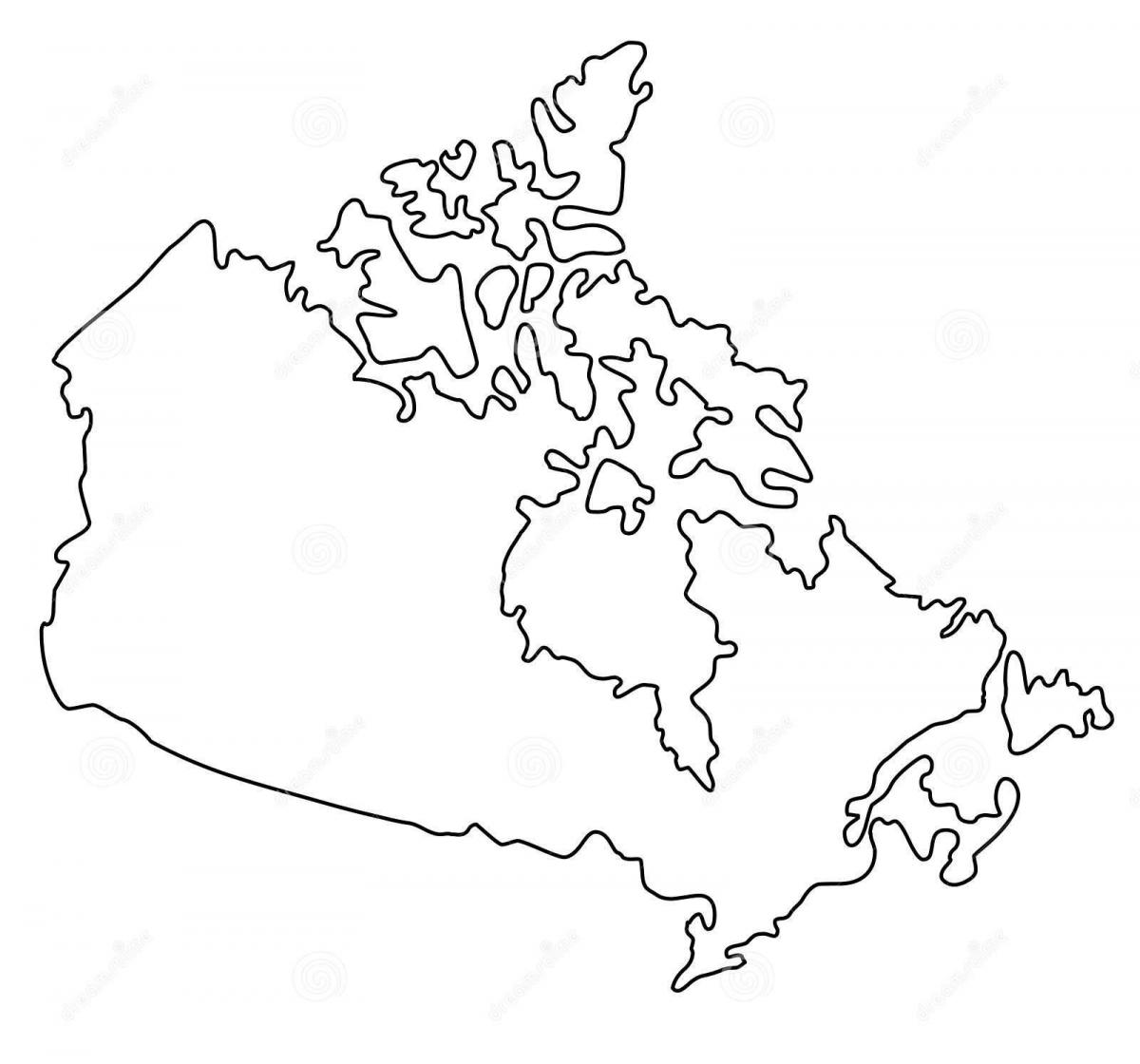 Mappa dei contorni del Canada
