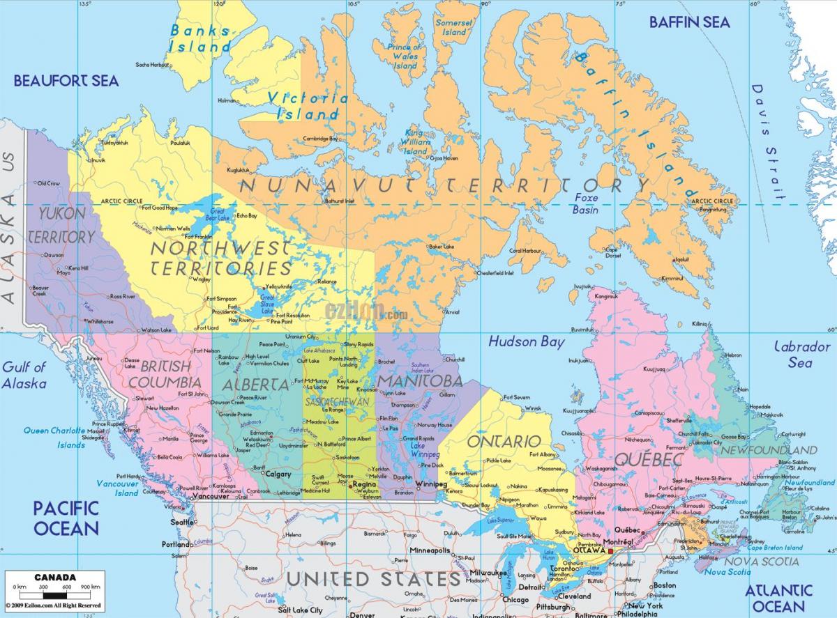 Grande mappa del Canada