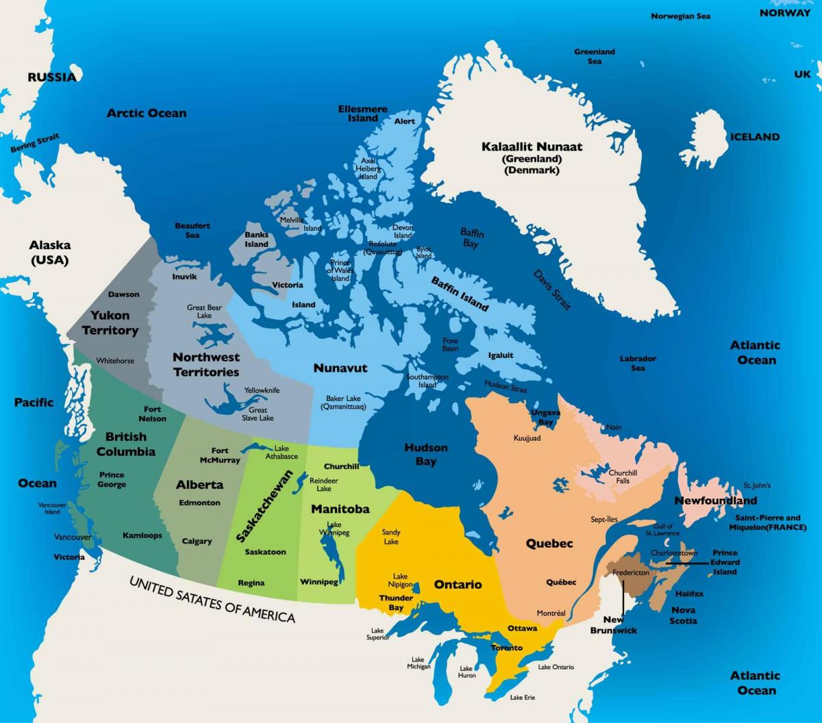 Mappa amministrativa del Canada